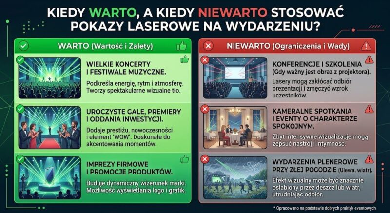 pokazy laserowe na wydarzeniu kiedy warto a kiedy nie
